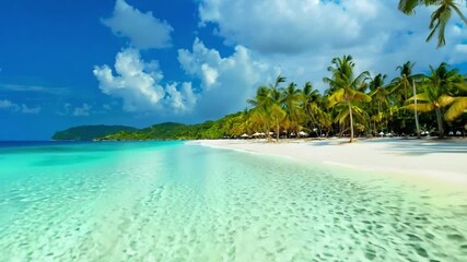 Wall Mural - Tropical Beach with Clear Turquoise Water.