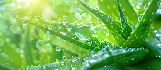 Poster - Aloe Vera Plant with Dew Drops