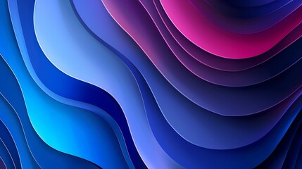 Modern and dynamic design with abstract blue and purple shapes on a flowing background