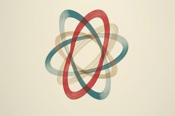 Sticker - Abstract geometric design with interlocking rings in red blue and green symbolizing unity and harmony