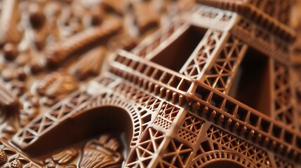 Detailed Eiffel Tower made of milk chocolate 