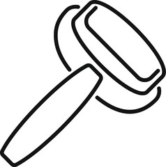 Poster - line art icon of a judge hammer striking a surface, perfect for topics about law and judgment