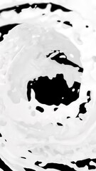 Aufkleber - Swirl of white milk on a transparent background in slow motion. Vertical video