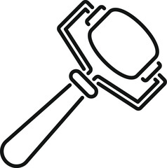 Poster - Simple line icon of an action camera, ideal for representing extreme sports, filming, and adventure