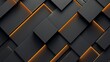 © AItist - Sleek and futuristic design with abstract modern background featuring black squares and orange lights on a black panel