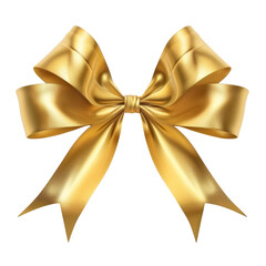 Wall Mural - Golden bow isolated on white or transparent background PNG