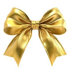 Wall Mural - Golden bow isolated on white or transparent background PNG