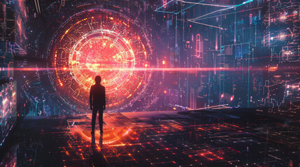 Poster - Immerse yourself in the digital realm, where knowledge and connections await. Technology is the key that unlocks a universe of information and communication.