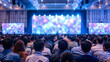 © Alina Tymofieieva - Rear view of the large event room looking at the big screen. Concept of events, holiday.