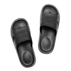 A pair of black sandals or slippers on white