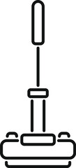 Poster - simple cleaning service logo, mop with handle for washing floor and cleaning company