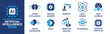 © saran - Artificial intelligence icon collection. Super intelligence, machine learning, robotics, data science, deep learning, ralated. Vector solid collection of icons.