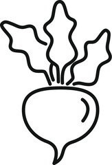 Poster - Simple and bold line art illustration of a beetroot, perfect for representing healthy eating and organic produce