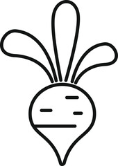 Poster - Simple and minimalist line art icon of a beetroot growing, perfect for healthy food or vegan concepts