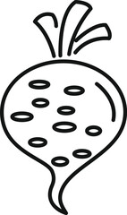 Poster - Simple beetroot icon with a bold outline, ideal for representing healthy eating and vegan lifestyles