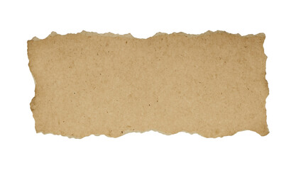 Torn cardboard isolated on white background, writing titles