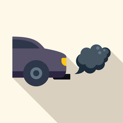 Poster - Car polluting the air with exhaust fumes, environmental concept