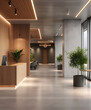© Nadya - Interior of contempotary modern office. Minimalistic corporate design.
