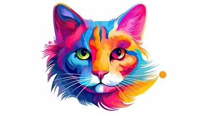 Wall Mural - vector logo of cat