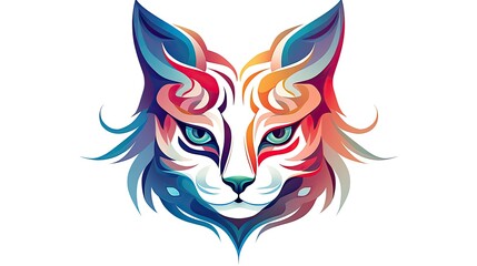 Wall Mural - vector logo of cat