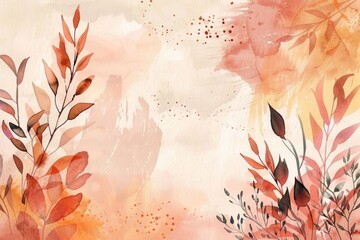 Poster - A delicate watercolor artwork featuring colorful leaves and flowers