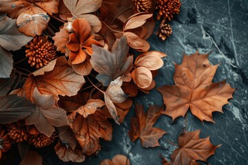 Poster - A collection of leaves captured from a unique perspective, suitable for use in nature-related contexts