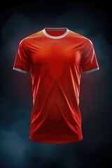Poster - A simple red and white striped shirt against a dark background