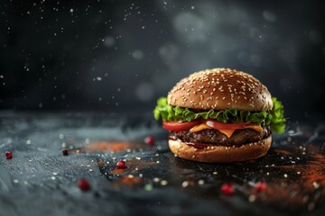 Wall Mural - Delicious Natural Bio burgers fast food delicious Generative AI