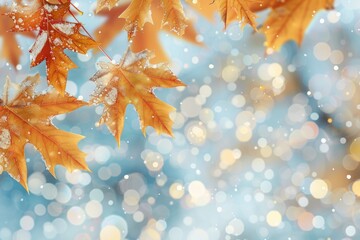 Poster - A close-up shot of a tree covered in snow