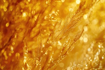 Poster - Close-up of a plant with water droplets glistening on its leaves