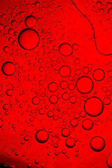 Wall Mural - Macro red bubble texture close-up,red macro bubbles,Backgrounds, Abstract Backgrounds, Soda, Red, Carbonated,Beauty concept background.