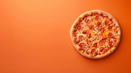 Wall Mural - Delicious pizza. Selective focus background with copy space for