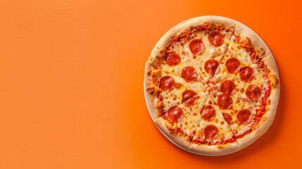 Wall Mural - Delicious pizza. Selective focus background with copy space for