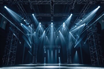 Aufkleber - A stage lit up with many lights