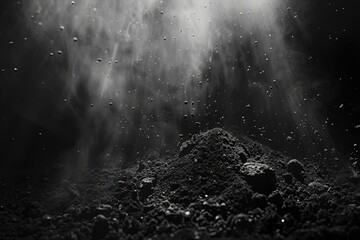 Poster - A photograph of a pile of dirt in monochrome tones
