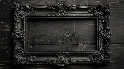 Poster - Antique wooden frame monochrome