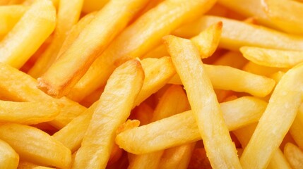 Wall Mural - French fries. Selective focus background with copy space