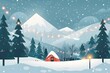 © Adobe Contributor - Winter Wonderland Landscape with Snow Covered Mountains and a Cabin