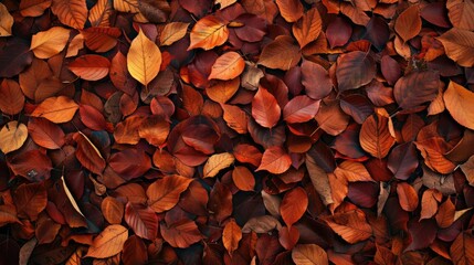 Poster - A pile of fallen leaves on the ground, great for autumn or nature-themed images