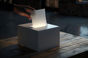 Poster - A person filing documents in a box