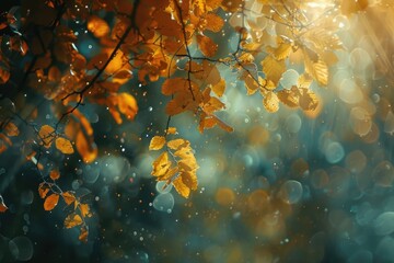Poster - A tree with leaves letting sunlight pass through, great for nature and outdoor scenes