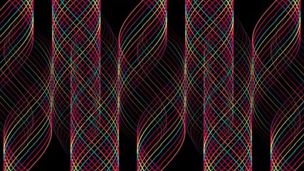 Poster - Abstract Modern Stylish Neon Color Pattern Swirl Animation Background - 4k Loopable Pattern Background