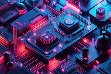 Poster - A detailed view of the internal components of a computer motherboard