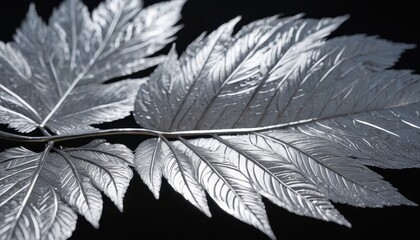 Sticker - Silver Leaf Texture. with copy space for text