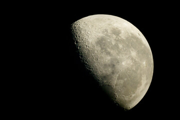 Wall Mural - the moon is 20 days old and is in the waning gibbous phase of its lunar cycle. it is 78% illuminated