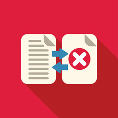 Poster - Conceptual illustration of data transfer with an error message, ideal for topics such as file transfer, data loss, or system errors