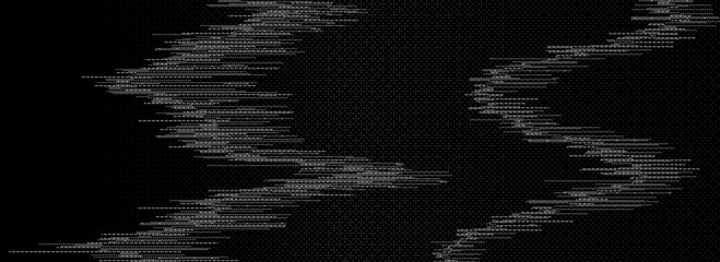 Poster - TV static noise background. Glitch pixel texture. Damage, error, distorted VHS video screen overlay. Black white grunge random television interference. Vector pixelated digital video effect wallpaper