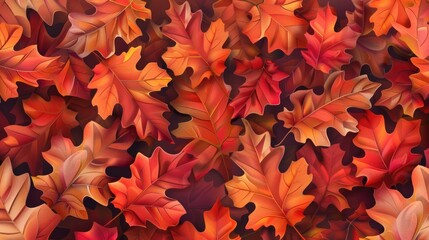 Wall Mural - Autumn leaves scattered on the ground, natural scene