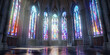 © Awildbulbasaur - Catedral católica com vitrais coloridos