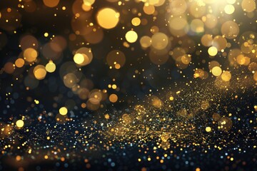 Poster - A blurry image of a gold and black background with abstract shapes